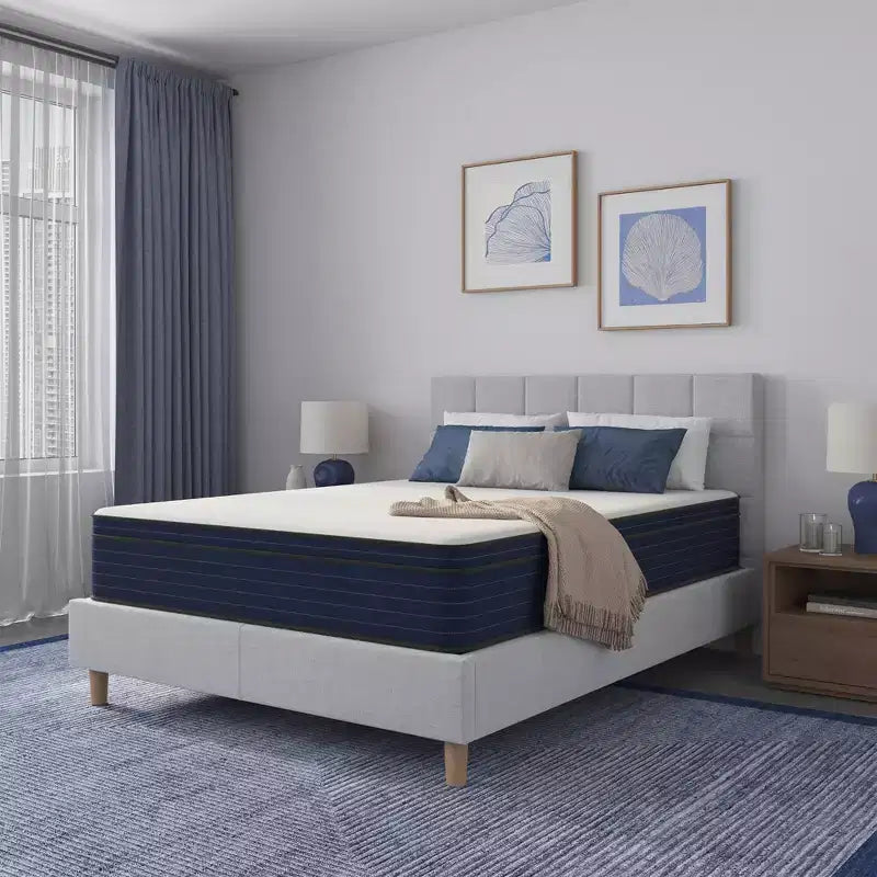 Matelas à ressorts ensachés en mousse à mémoire de forme gel rafraîchissant hybride Euro Top