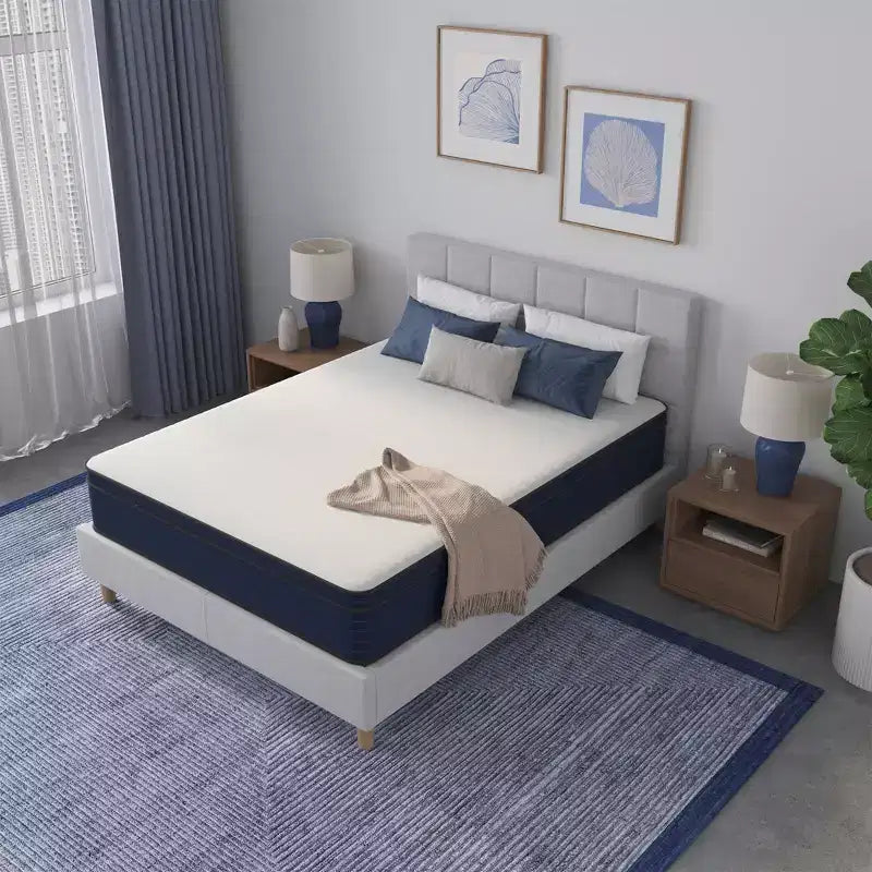 Matelas à ressorts ensachés en mousse à mémoire de forme gel rafraîchissant hybride Euro Top