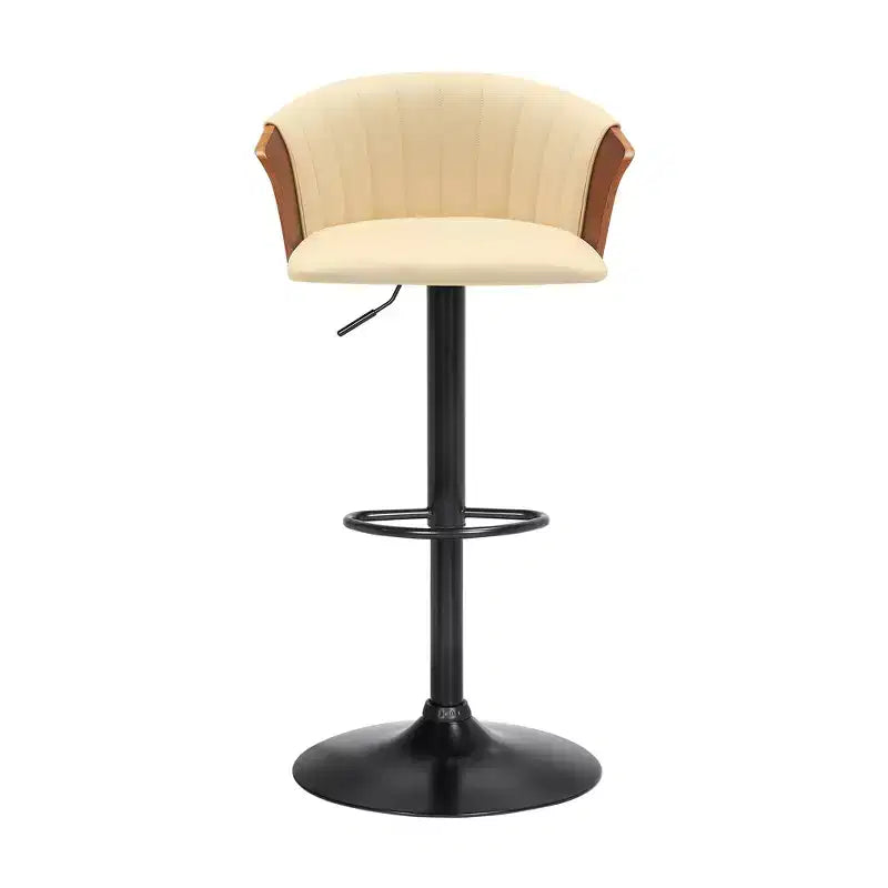 Tabouret de bar pivotant et réglable GDFStudio Halsey en bois et similicuir