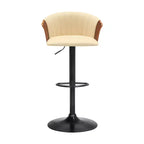 Tabouret de bar pivotant et réglable GDFStudio Halsey en bois et similicuir
