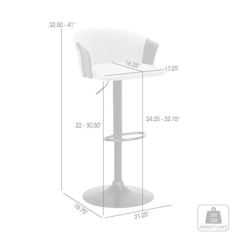 Tabouret de bar pivotant et réglable GDFStudio Halsey en bois et similicuir
