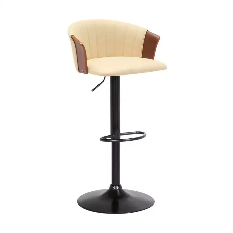 Tabouret de bar pivotant et réglable GDFStudio Halsey en bois et similicuir