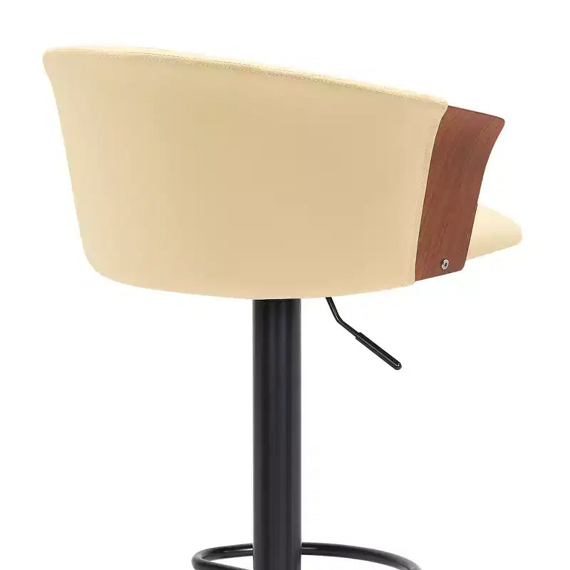 Tabouret de bar pivotant et réglable GDFStudio Halsey en bois et similicuir
