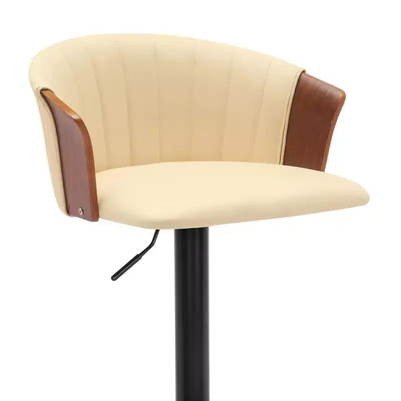 Tabouret de bar pivotant et réglable GDFStudio Halsey en bois et similicuir