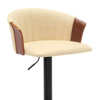 Tabouret de bar pivotant et réglable GDFStudio Halsey en bois et similicuir