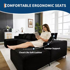 Canapé sectionnel moderne modulaire en forme de U Cloud de 130 pouces avec 2 méridiennes, canapé profond 4 places en velours côtelé avec oreillers pour le salon