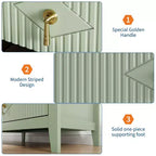 Commode à 5 tiroirs cannelés de 42,9 po de haut, commode en bois au design moderne ondulé avec poignées métalliques pour chambre et à coucher et salon