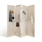 Dovelina Cloison de séparation pliante en bois de 1,7 m 4/6/8 panneaux Blanc/Bois