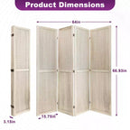 Dovelina Cloison de séparation pliante en bois de 1,7 m 4/6/8 panneaux Blanc/Bois
