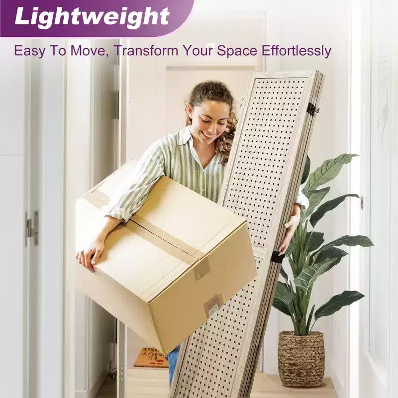 Dovelina Cloison de séparation pliante en bois de 1,7 m 4/6/8 panneaux Blanc/Bois