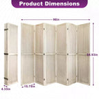 Dovelina Cloison de séparation pliante en bois de 1,7 m 4/6/8 panneaux Blanc/Bois