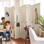 Dovelina Cloison de séparation pliante en bois de 1,7 m 4/6/8 panneaux Blanc/Bois