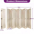 Dovelina Cloison de séparation pliante en bois de 1,7 m 4/6/8 panneaux Blanc/Bois