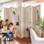 Dovelina Cloison de séparation pliante en bois de 1,7 m 4/6/8 panneaux Blanc/Bois
