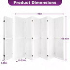 Dovelina Cloison de séparation pliante en bois de 1,7 m 4/6/8 panneaux Blanc/Bois