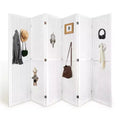 Dovelina Wood Room Divider 5.6 ft Folding Privacy Partition Screen 4/6/8 Panels White/Wood