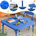 Ensemble table et chaises pliantes pour enfants, table d'activités carrée rembourrée avec chaises pliantes pour filles, bureau d'étude portable pour tout-petits, sans assemblage, pour salle de jeux