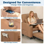 Canapé-lit convertible 4-en-1 avec oreiller de massage - USB/Type-C et porte-gobelets pour petits espaces