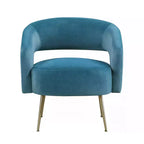 Fauteuil d'appoint moderne en velours GDFStudio avec pieds en métal doré