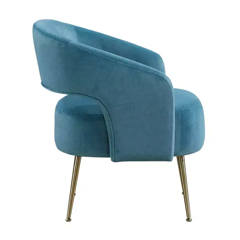 Fauteuil d'appoint moderne en velours GDFStudio avec pieds en métal doré