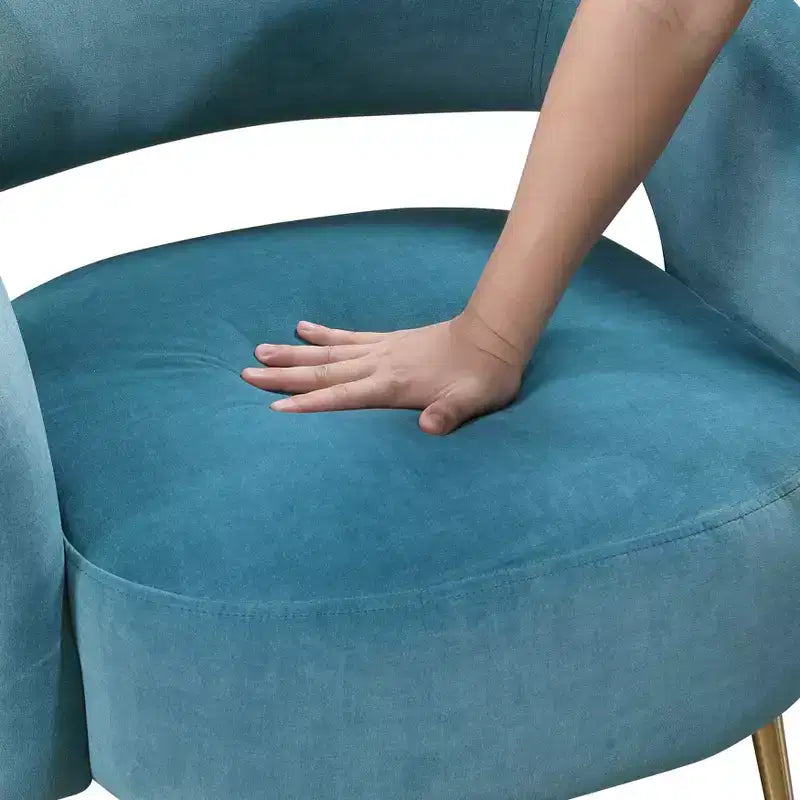 Fauteuil d'appoint moderne en velours GDFStudio avec pieds en métal doré