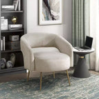 Fauteuil d'appoint moderne en velours GDFStudio avec pieds en métal doré