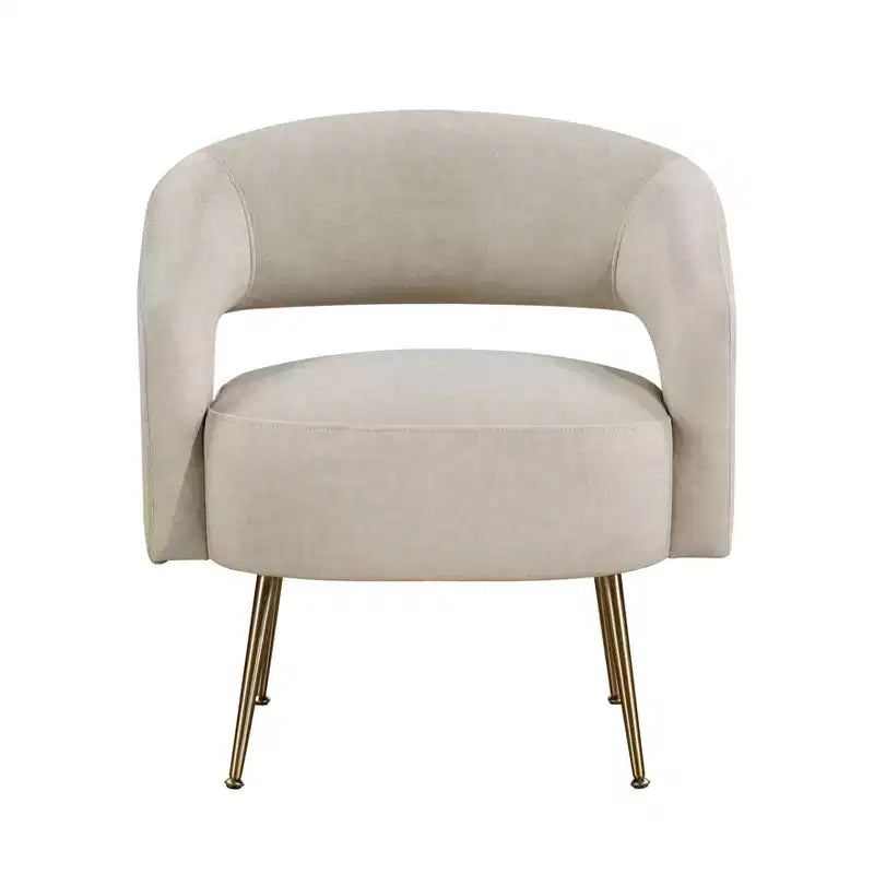 Fauteuil d'appoint moderne en velours GDFStudio avec pieds en métal doré