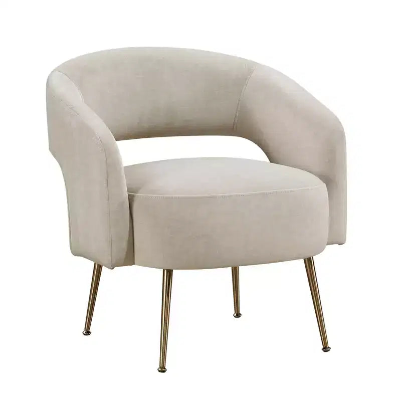 Fauteuil d'appoint moderne en velours GDFStudio avec pieds en métal doré