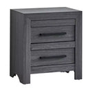 Table de chevet Passion Furniture Rustica grise à 2 tiroirs de 24 po de largeur