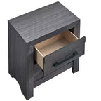 Table de chevet Passion Furniture Rustica grise à 2 tiroirs de 24 po de largeur