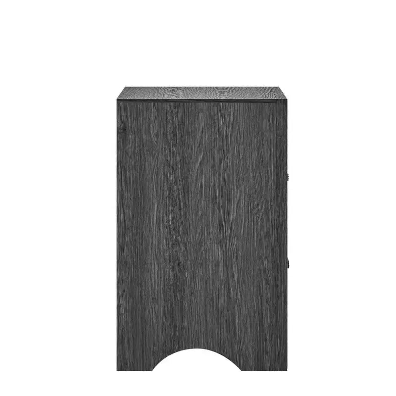 Table de chevet Passion Furniture Rustica grise à 2 tiroirs de 24 po de largeur
