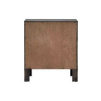 Table de chevet Passion Furniture Rustica grise à 2 tiroirs de 24 po de largeur
