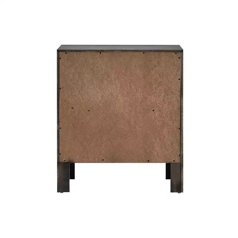 Table de chevet Passion Furniture Rustica grise à 2 tiroirs de 24 po de largeur