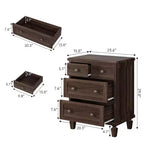 Commode Vintage en Bois à 4 Tiroirs, Poignées Sculptées et Pieds Fuselés, Grand Rangement Chambre, Marron Clair