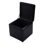Costway Pouf Ottoman Cube de Rangement 40,5cm avec Couvercle Charnière, Siège Repose-Pieds Marron Rouge/Noir