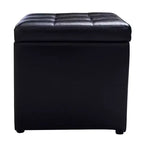 Costway Pouf Ottoman Cube de Rangement 40,5cm avec Couvercle Charnière, Siège Repose-Pieds Marron Rouge/Noir