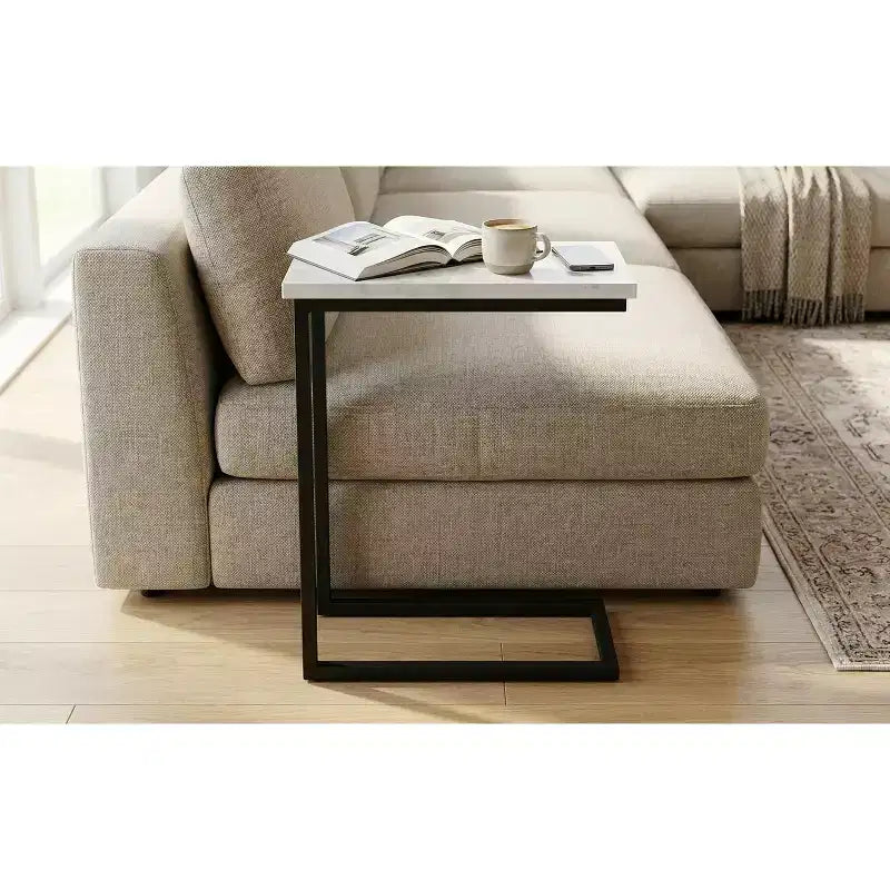 Table d'appoint Rhonda C avec plateau en marbre véritable