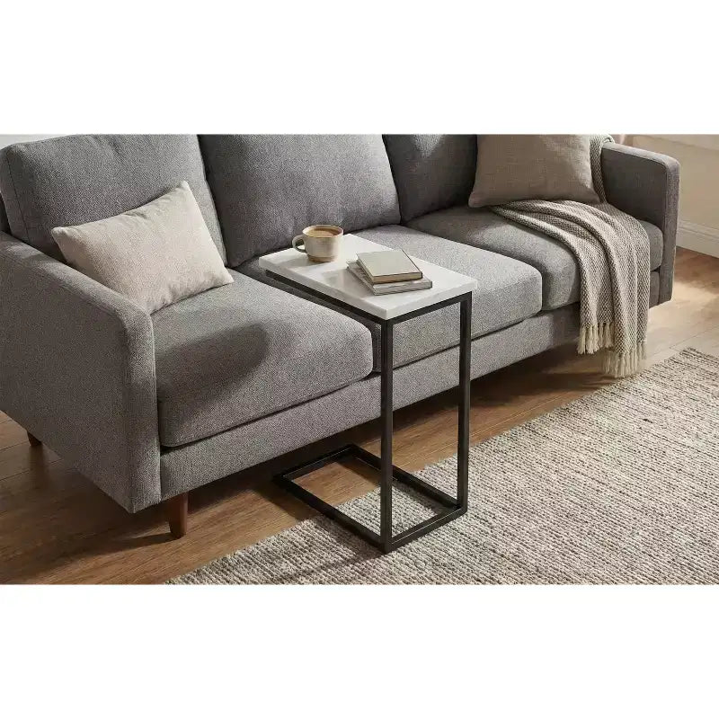 Table d'appoint Rhonda C avec plateau en marbre véritable