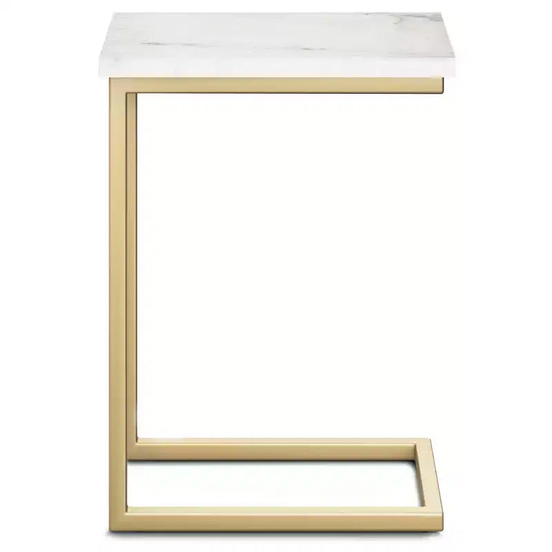 Table d'appoint Rhonda C avec plateau en marbre véritable
