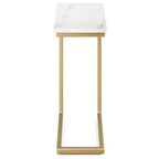 Table d'appoint Rhonda C avec plateau en marbre véritable