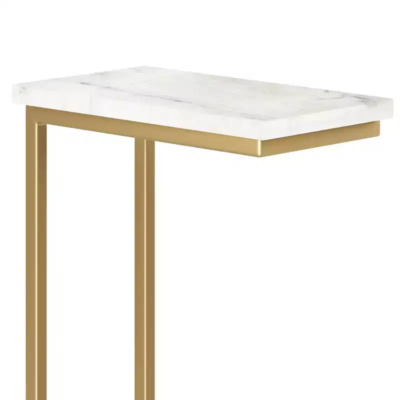 Table d'appoint Rhonda C avec plateau en marbre véritable