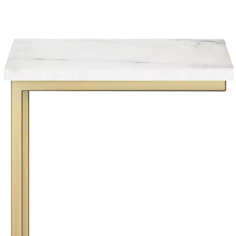 Table d'appoint Rhonda C avec plateau en marbre véritable