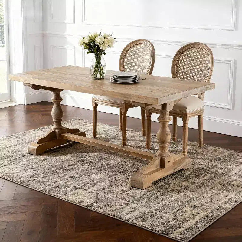 Chaises de salle à manger capitonnées en tissu GDFStudio Provence French Country (Lot de 2)