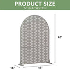 Panneaux de clôture autoportants Dovelina 72H x 47W en métal arqué pour extérieur, gris clair/marron, pour jardin, patio, terrasse, cour