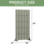 Panneau de clôture autoportant Dovelina Outdoor Metal Privacy Screen pour jardin, patio, terrasse, cour 72H x 35W/47W/70W/94W, 59H x 30W/60W