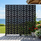 Panneau de clôture autoportant Dovelina Outdoor Metal Privacy Screen pour jardin, patio, terrasse, cour 72H x 35W/47W/70W/94W, 59H x 30W/60W
