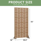 Panneau de clôture autoportant Dovelina Outdoor Metal Privacy Screen pour jardin, patio, terrasse, cour 72H x 35W/47W/70W/94W, 59H x 30W/60W