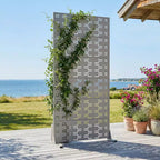 Panneau de clôture autoportant Dovelina Outdoor Metal Privacy Screen pour jardin, patio, terrasse, cour 72H x 35W/47W/70W/94W, 59H x 30W/60W