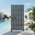 Panneau de clôture autoportant Dovelina Outdoor Metal Privacy Screen pour jardin, patio, terrasse, cour 72H x 35W/47W/70W/94W, 59H x 30W/60W