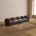Canapé modulable lavable 4 places Anabei | Assise Memorix+ et oreiller Contour